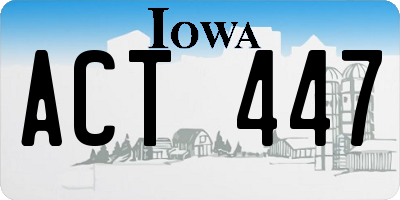 IA license plate ACT447