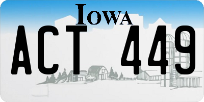 IA license plate ACT449