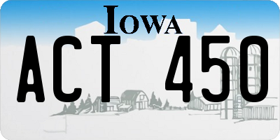 IA license plate ACT450
