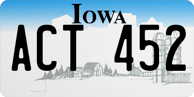 IA license plate ACT452