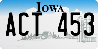IA license plate ACT453