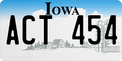 IA license plate ACT454