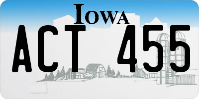 IA license plate ACT455