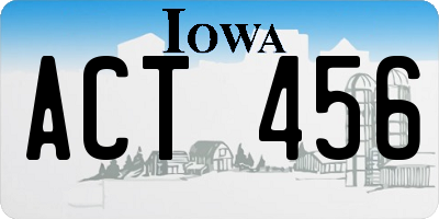 IA license plate ACT456