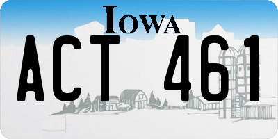 IA license plate ACT461
