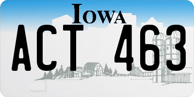 IA license plate ACT463