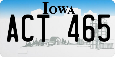IA license plate ACT465
