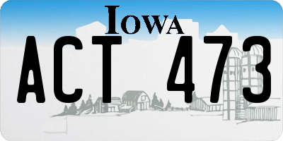 IA license plate ACT473