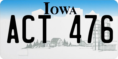 IA license plate ACT476