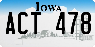 IA license plate ACT478