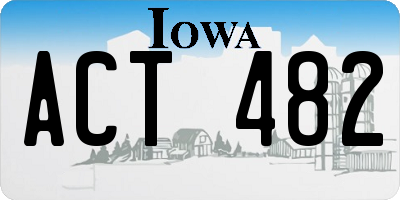 IA license plate ACT482