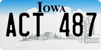 IA license plate ACT487
