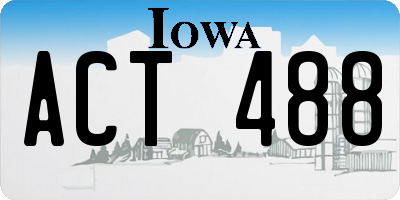 IA license plate ACT488