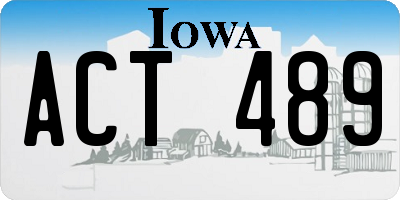 IA license plate ACT489
