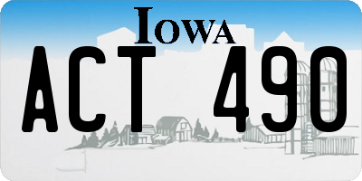 IA license plate ACT490