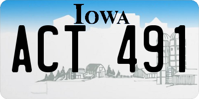 IA license plate ACT491