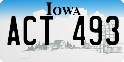 IA license plate ACT493