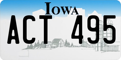IA license plate ACT495