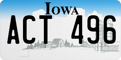 IA license plate ACT496