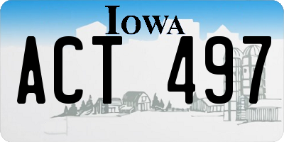IA license plate ACT497