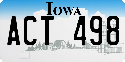 IA license plate ACT498