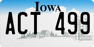 IA license plate ACT499