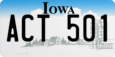 IA license plate ACT501