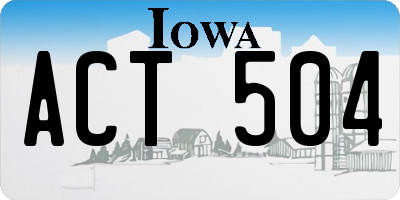 IA license plate ACT504