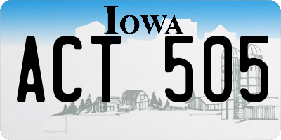 IA license plate ACT505