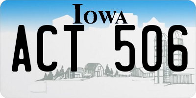 IA license plate ACT506