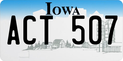 IA license plate ACT507