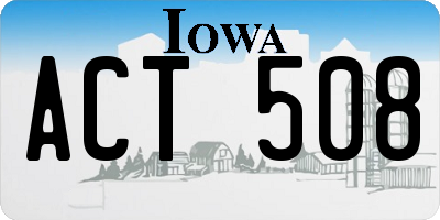 IA license plate ACT508