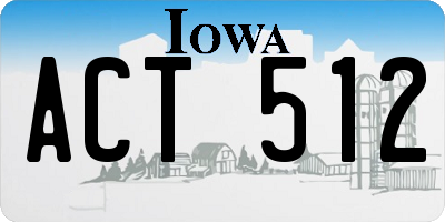 IA license plate ACT512