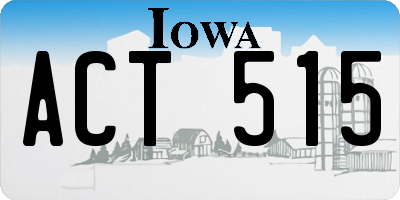 IA license plate ACT515