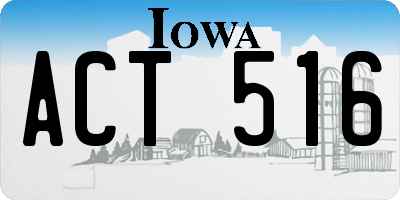 IA license plate ACT516