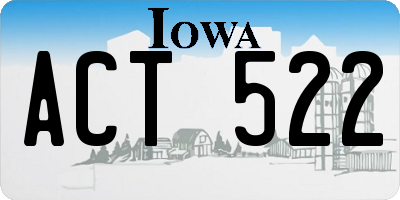 IA license plate ACT522