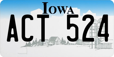 IA license plate ACT524
