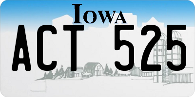 IA license plate ACT525