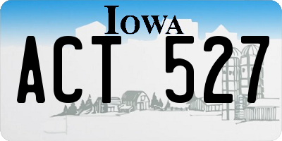 IA license plate ACT527