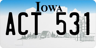 IA license plate ACT531