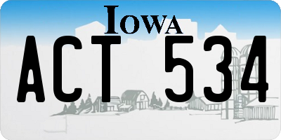 IA license plate ACT534