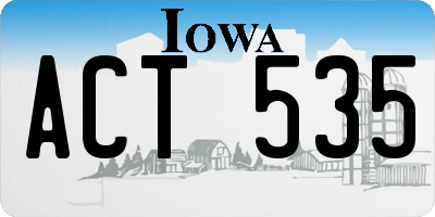IA license plate ACT535