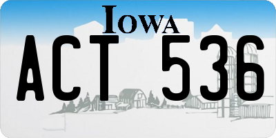IA license plate ACT536
