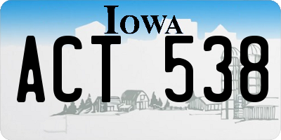 IA license plate ACT538