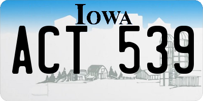 IA license plate ACT539