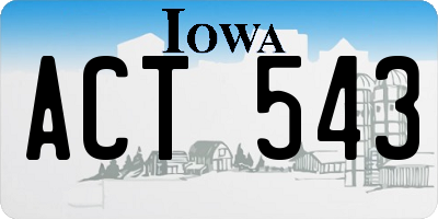 IA license plate ACT543