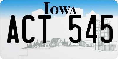 IA license plate ACT545