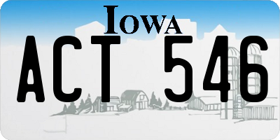 IA license plate ACT546