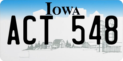 IA license plate ACT548