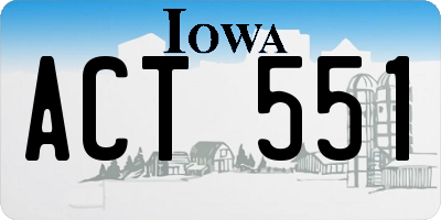 IA license plate ACT551